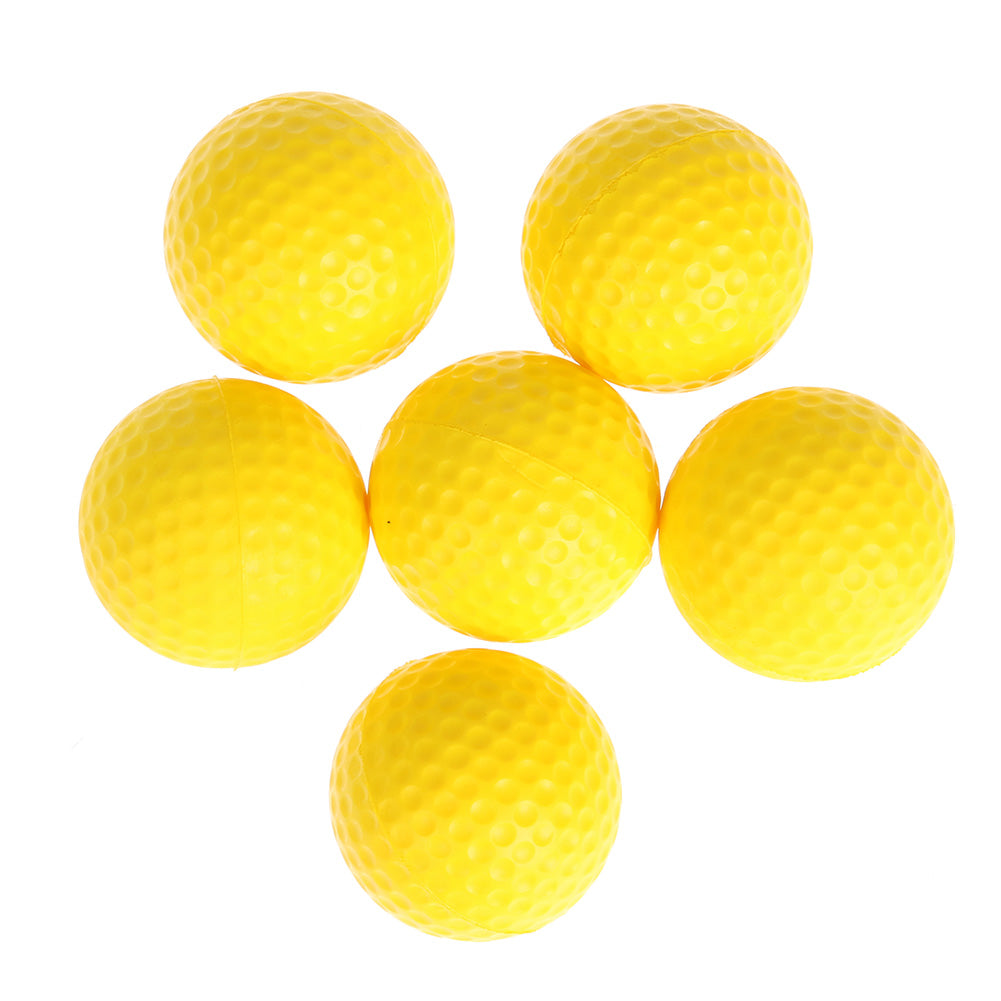 6Pcs Yellow 50g  soft PU material Golf PU Ball Interior Beginner Training Softball Suitable for Children and Golf Beginners