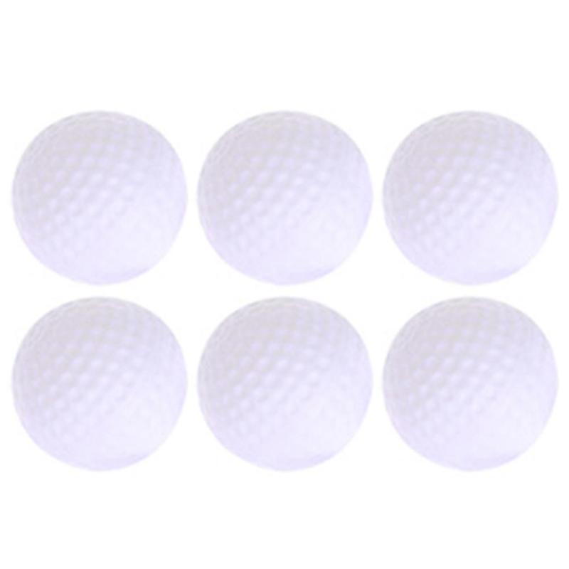 6pcs Golf Practice Balls Plastic Hollow Out Sports White Round Golf Balls