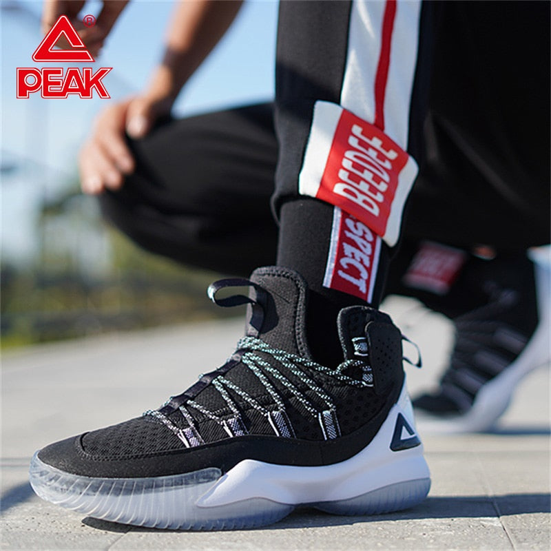 PEAK Men Basketball Shoes Breathable Cushioning Mesh Sneakers Non-slip wearable Sports Shoes Gym Training Athletic Shoes