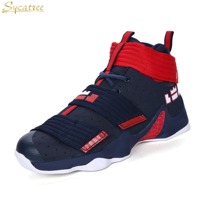 Sycatree Unisex Basketball Shoes Men Women High Top Ankle Boots Sneakers Lebron James Lovers Shockproof basket homme baloncesto