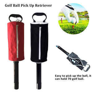 Golf Ball Retriever Portable Detachable Water Resistant Zipper Pick-up Storage Bag Balls Catcher Collector With Handle Frame, Ho