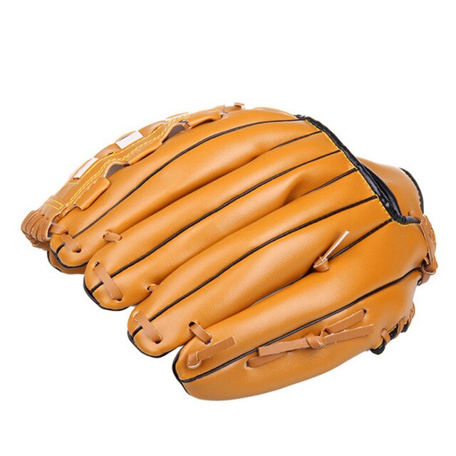 Durable Baseball Training Practice Gloves Left Hand Brown PVS Artificial Leather