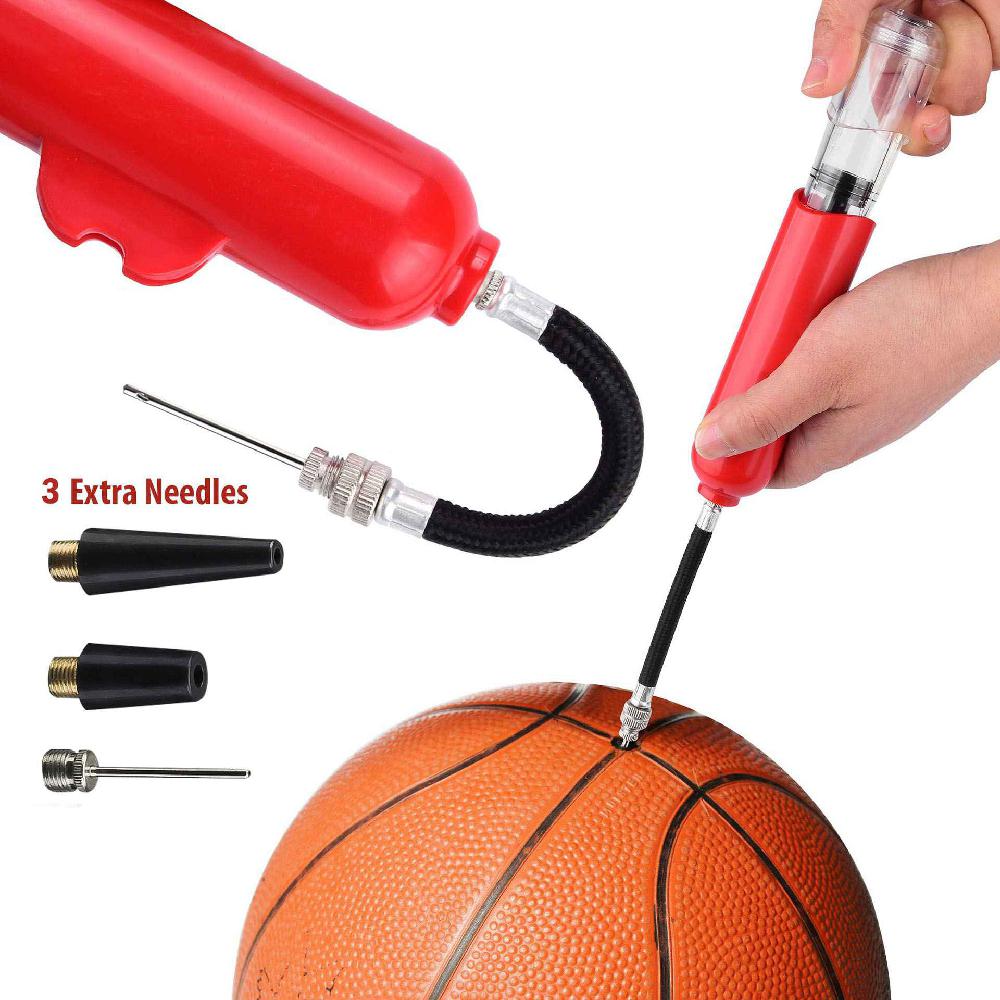 Ball Air Pump Multifunction Portable Platic Pumping Tool for Basketball Football Volleyball with 3 Extra Air Needle