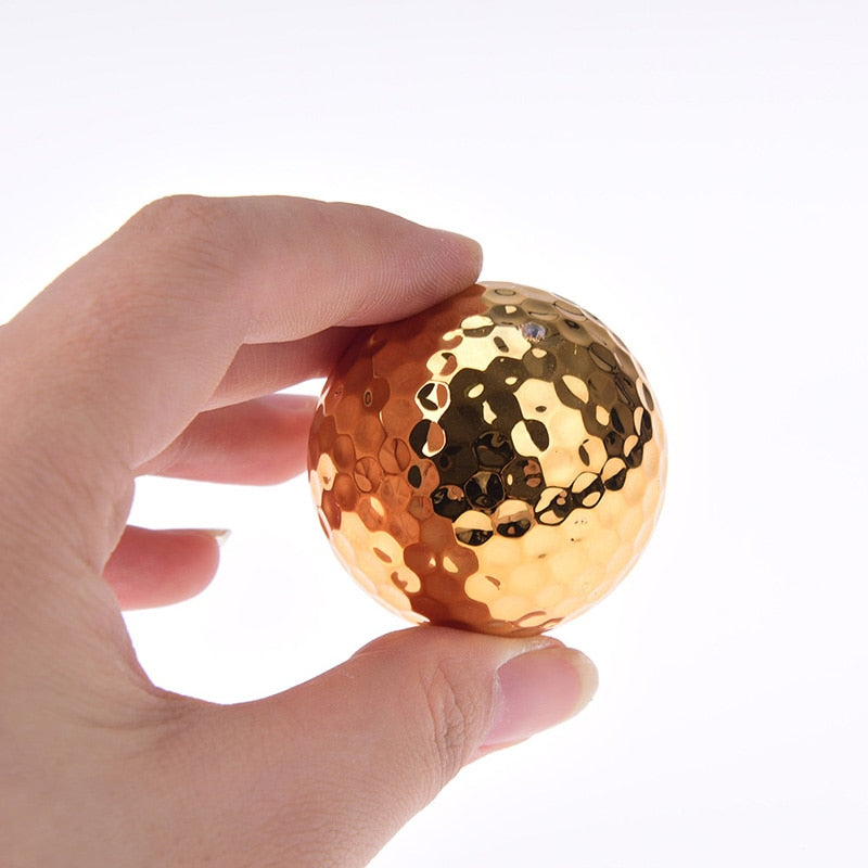 1Pc/2Pcs Plated Golf Ball Fancy Match Opening Goal Best Gift Durable Construction For Sporting Events Dia About 42.7mm