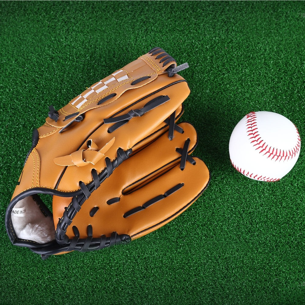 ZOOBOO Sports Brown Baseball Glove Softball Practice Equipment Size 10.5/11.5/12.5 Left Hand for Adult Man Woman Training