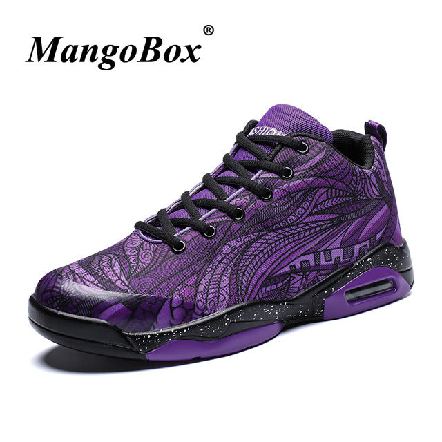Mid-Top Mens Basketball Shoes Big Size Outdoor Sport Shoes Designer Sneakers Purple Red Basketball Shoes Kids Boys Gym Sneakers