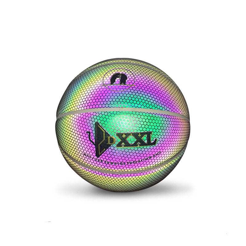 Dropship Luminous Street Rubber Basketball Ball PU Rubber Luminescence Glowing Rainbow Light Training sport equipment
