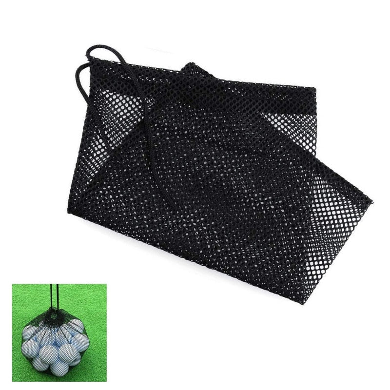 Sports Balls Storage Nylon Mesh Nets Bag Pouch Golf Tennis Hold Up To 45 Balls Holder Golf Closure Training Aid