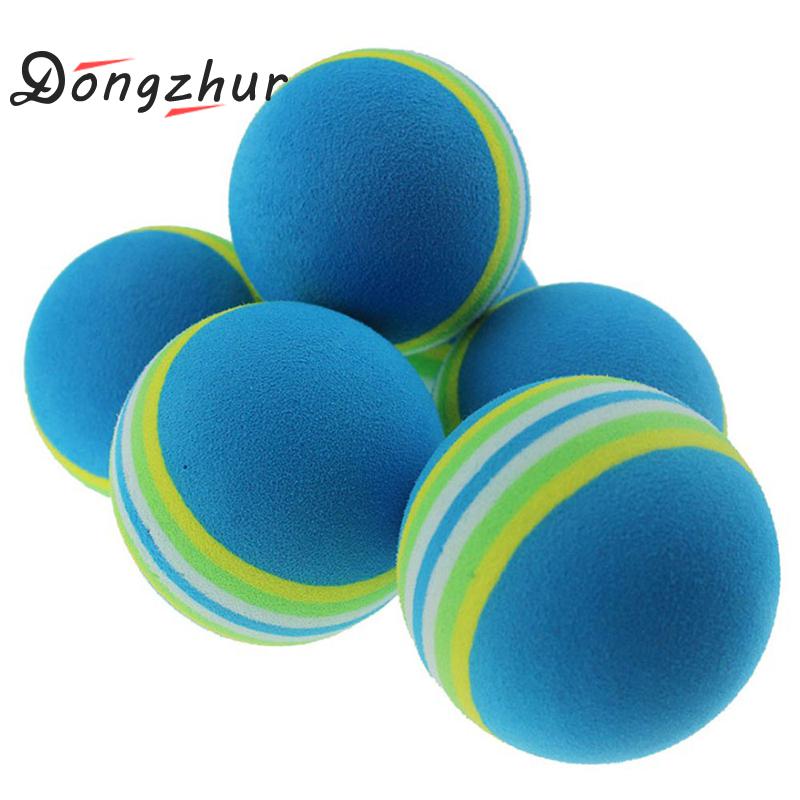 10pcs Blue Striped Indoor Golf Soft Game Ball Golf  Ball Training Practice Elastic Foam Golf Sponge Rubber Balls